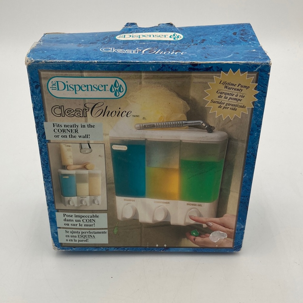 Clear Choice The Dispenser Three Chamber Hanging Shower Product Dispenser New